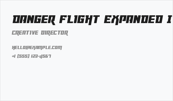 Danger Flight Expanded Italic Business Card
