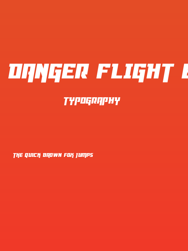 Danger Flight Expanded Italic Poster