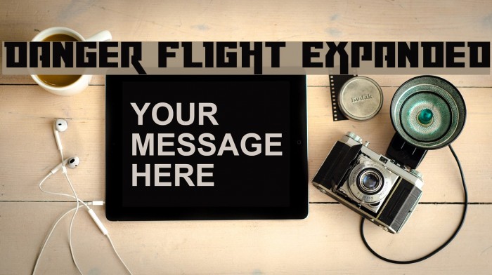 Danger Flight Expanded Font examples