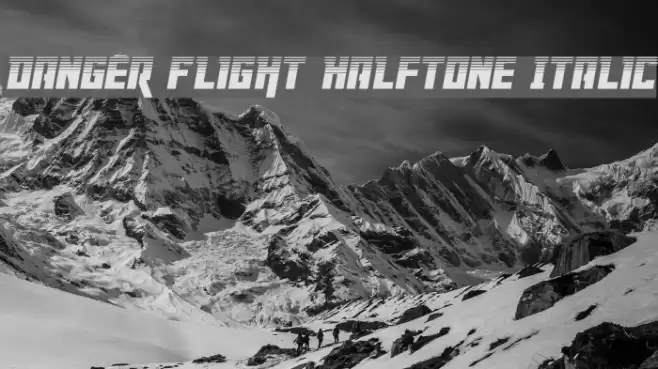 Danger Flight Halftone Italic Font examples