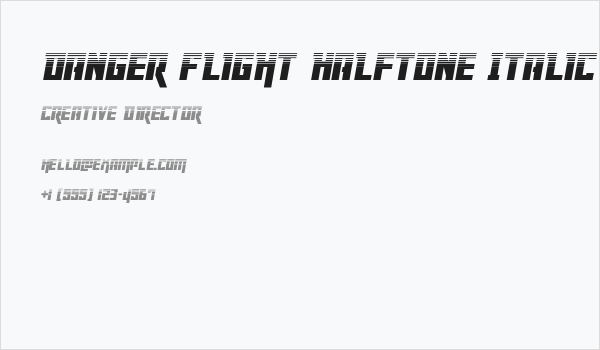 Danger Flight Halftone Italic Business Card