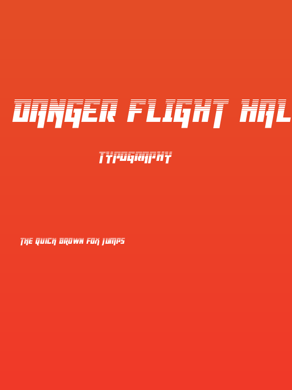 Danger Flight Halftone Italic Poster