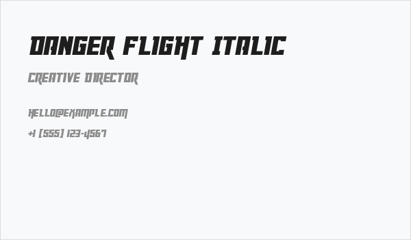 Danger Flight Italic Business Card