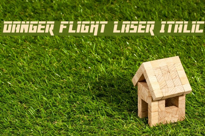 Danger Flight Laser Italic Font examples