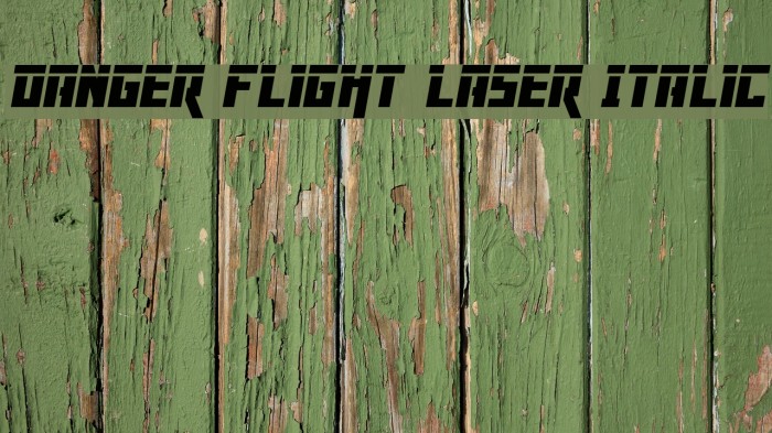 Danger Flight Laser Italic Font examples