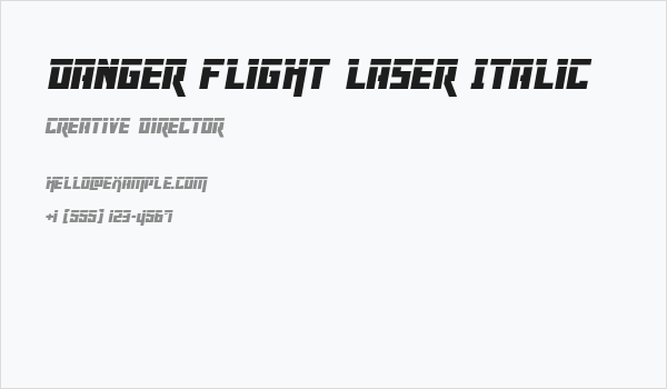Danger Flight Laser Italic Business Card