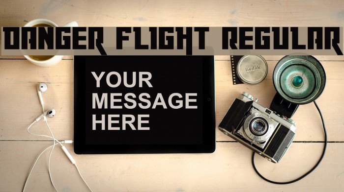 Danger Flight Regular Font examples
