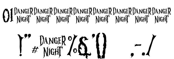 Danger Night - Personal Use Font OTHER CHARS
