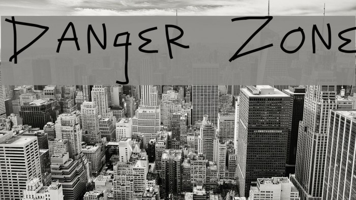 Danger Zone Font examples