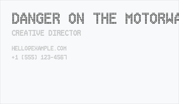 Danger on the Motorway Business Card