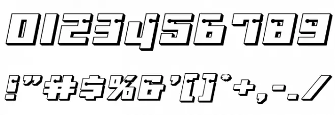 Dangerbot 3D Expanded Expanded Font OTHER CHARS