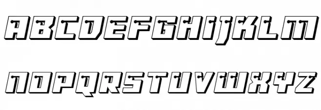 Dangerbot 3D Expanded Expanded फ़ॉन्ट लोअरकेस