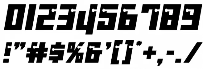 Dangerbot Condensed Condensed Font OTHER CHARS