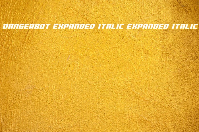 Dangerbot Expanded Italic Expanded Italic Example 3