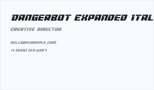 Dangerbot Expanded Italic Expanded Italic Business Card