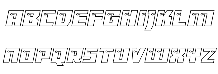 Dangerbot Expanded Outline Expanded Outline Font LOWERCASE