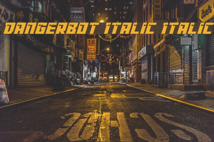 Dangerbot Italic Italic Font examples