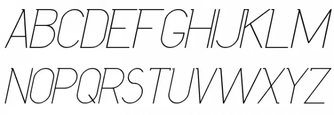 Daniela Italic फ़ॉन्ट अपरकेस