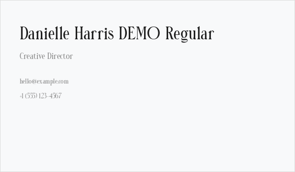 Danielle Harris DEMO Regular Business Card