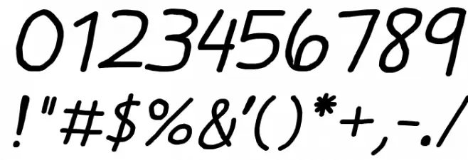 Daniel's Handwriting Bold Italic Font OTHER CHARS