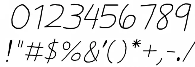 Daniel's Handwriting Italic Font OTHER CHARS