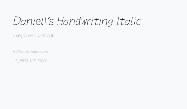 Daniel's Handwriting Italic Business Card