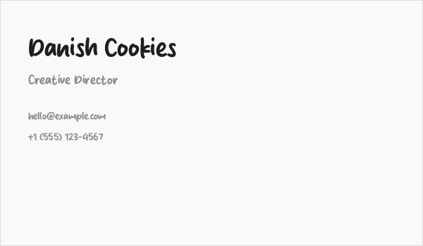 Danish Cookies Business Card