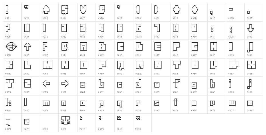 Dankeiju Regular Character Map