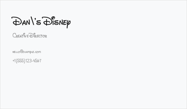 Dan's Disney Business Card