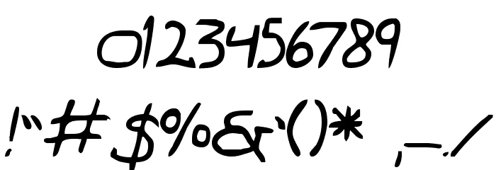 Dan's Hand Bold Font OTHER CHARS