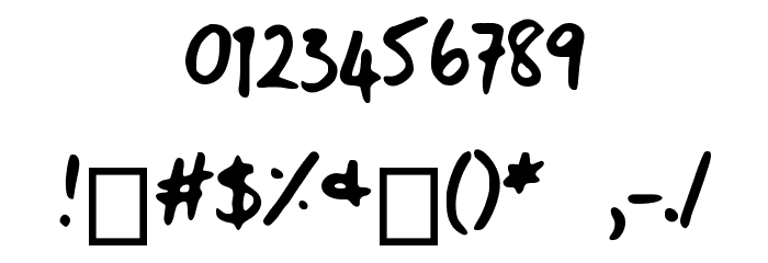 Dans Hand Writing Font OTHER CHARS