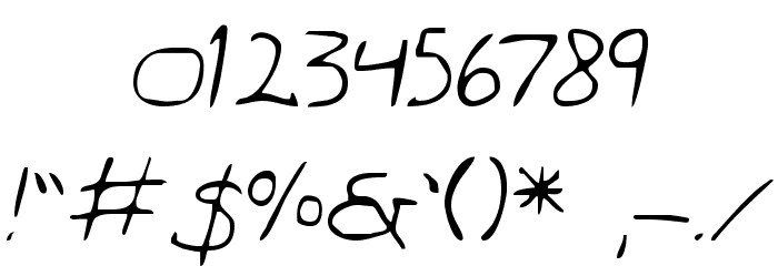 Dan's Hand Font OTHER CHARS