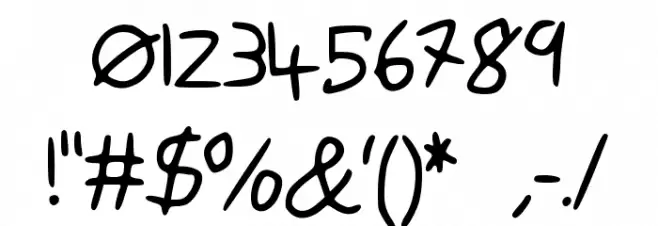 DansHands Font OTHER CHARS