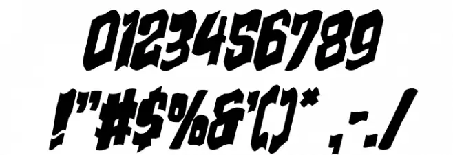 Danse Macabre Wavy Italic Font OTHER CHARS