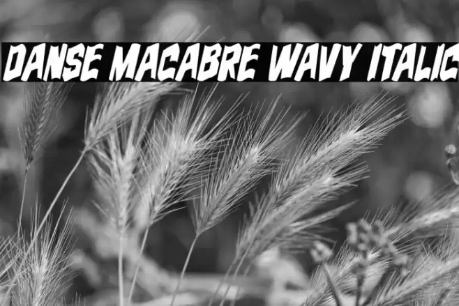 Danse Macabre Wavy Italic Font examples
