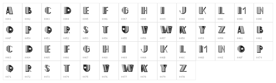 Danseuse Regular Character Map