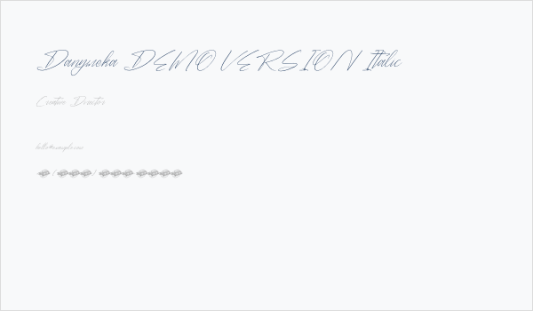 Danymeka DEMO VERSION Italic Business Card