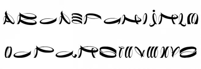 Danzante typeface Regular Caratteri MAIUSCOLE