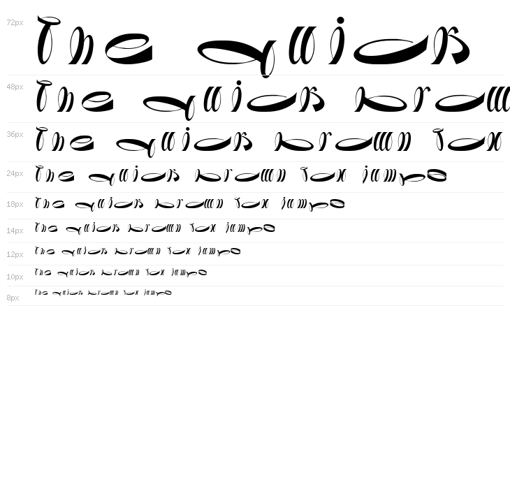 Danzante typeface Regular Waterfall