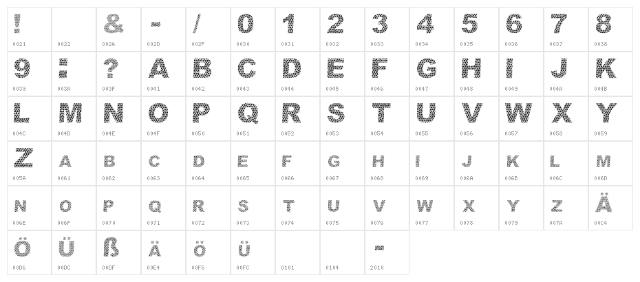 Dar Skin Character Map