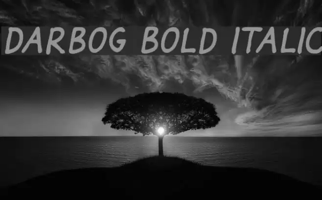Darbog Bold Italic Font examples