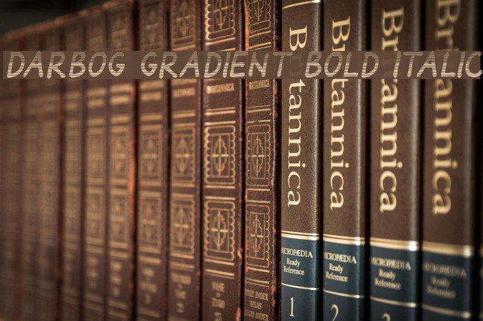 Darbog gradient Bold Italic Font examples
