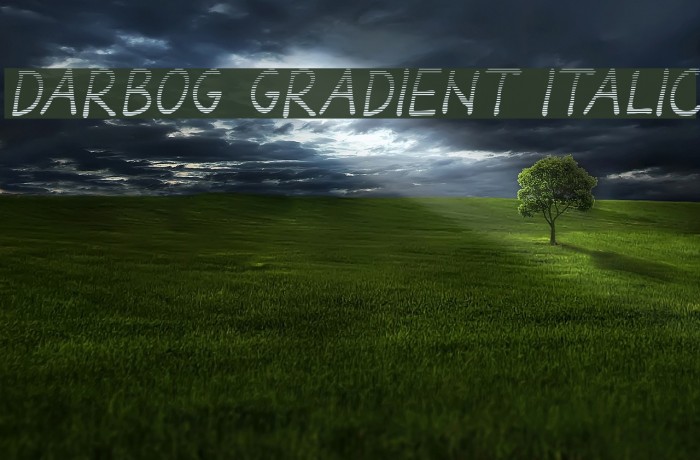 Darbog gradient Italic Font examples