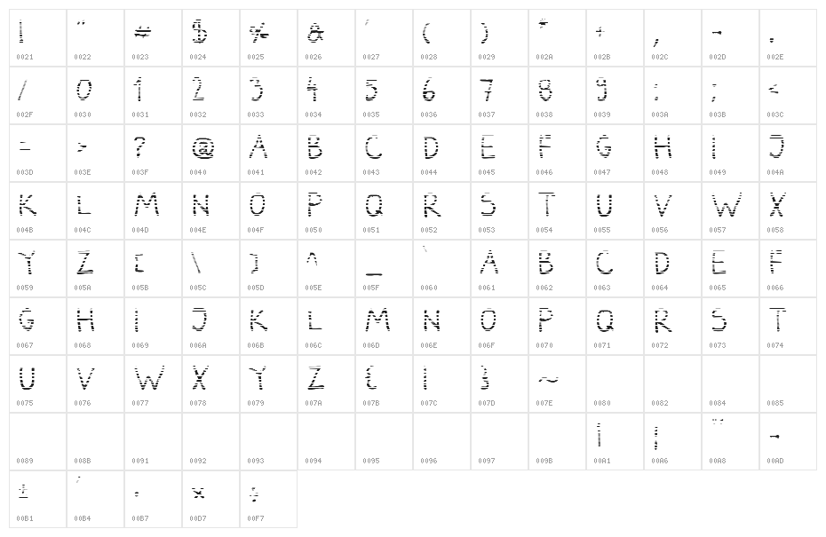 Darbog gradient Character Map