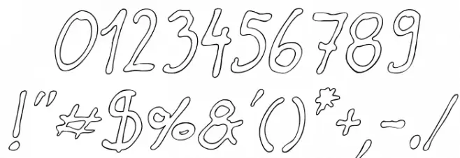 Darbog outline Italic Font OTHER CHARS
