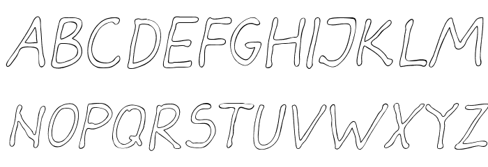 Darbog outline Italic Font LOWERCASE
