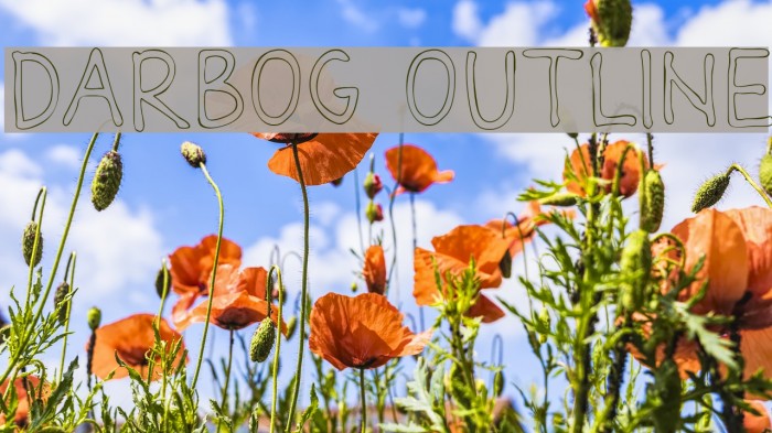 Darbog outline Font examples