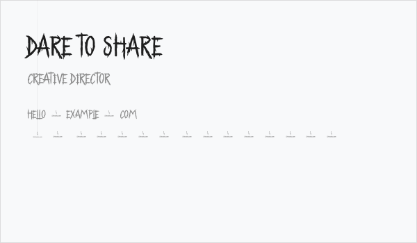 Dare to Share Business Card