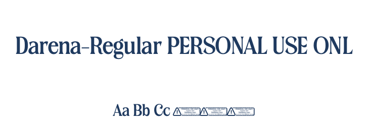 Darena-Regular PERSONAL USE ONL Font Preview
