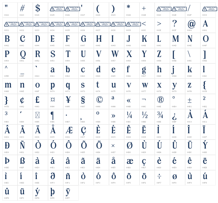 Darena-Regular PERSONAL USE ONL Character Map
